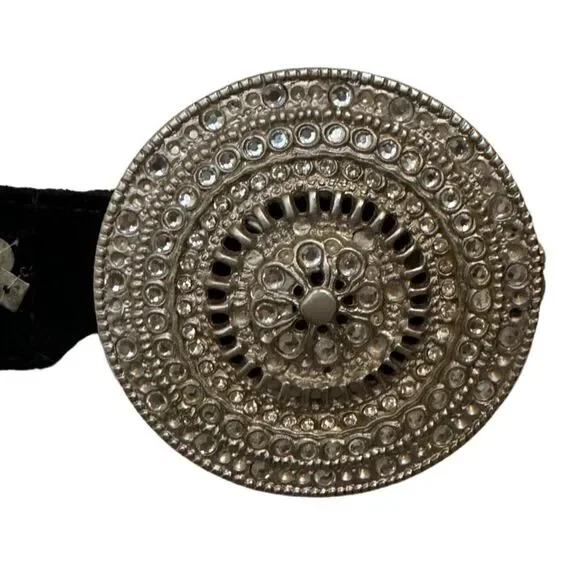 Chicos Leather Velvet Medallion Embellished Belt - Picture 6 of 16